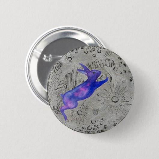 Moon Rabbit Ronde Button 5,7 Cm (Voorkant /achterkant)