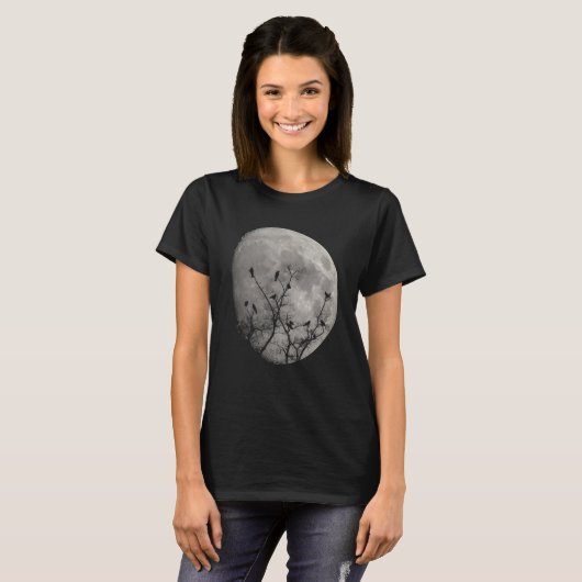 Moon Raven Gothic Crows Silhouette T-shirt (Voorkant volledig)
