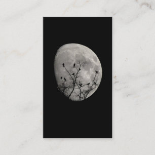 Moon Raven Gothic Crows Silhouette Visitekaartje