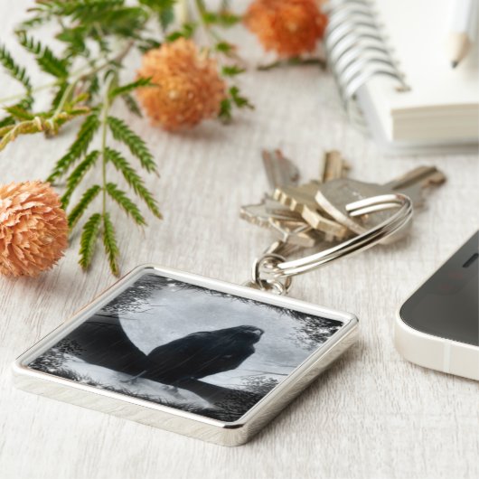 Moon Raven Sleutelhanger (Zijkant)