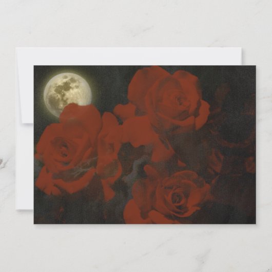 Moon Red Ghost Rozen Weddenschap Kaart (Achterkant)