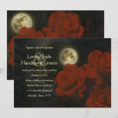 Moon Red Ghost Rozen Weddenschap Kaart (Voorkant / Achterkant)