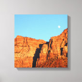 Moon, Red Rocks op Sunset Fine Art Southwest Canvas Afdruk (Voorkant)