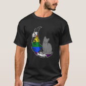 Moon Reight Ally Vlag Cat LGBTQ Safe Space Gay P T-shirt (Voorkant)