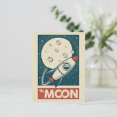 Moon Retro Galaxy Rocket Briefkaart (Staand voorkant)
