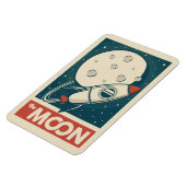 Moon Retro Galaxy Rocket Magneet (Linkerzijde)