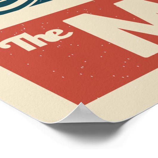 Moon Retro Galaxy Rocket Poster (Hoek)