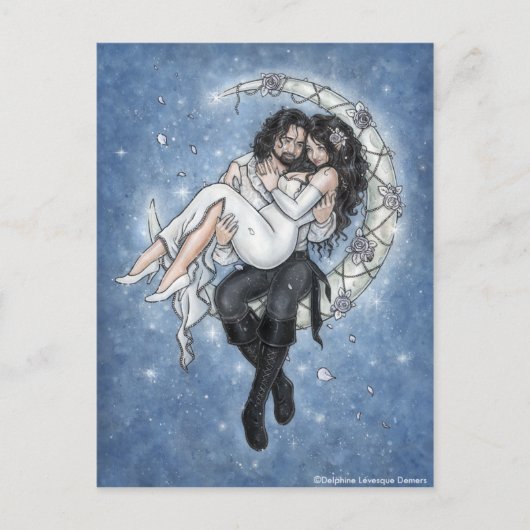 Moon Riders Romantische liefde Briefkaart (Voorkant)