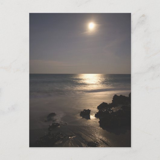 Moon rijst over zee briefkaart (Voorkant)