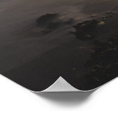 Moon rijst over zee poster (Hoek)