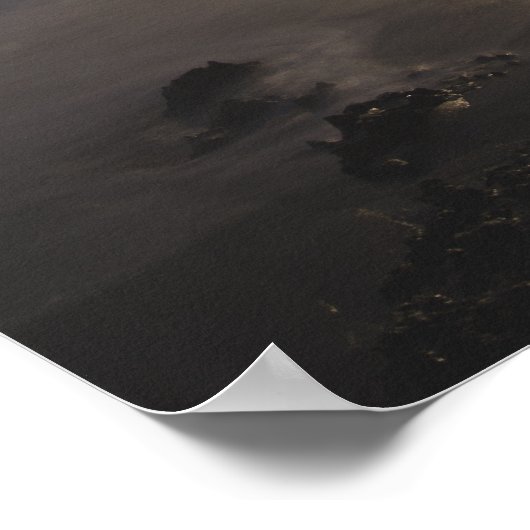 Moon rijst over zee poster (Hoek)