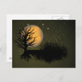 Moon Rise ~ Full Moonrise Tree & Night Sky Briefkaart (Voorkant / Achterkant)