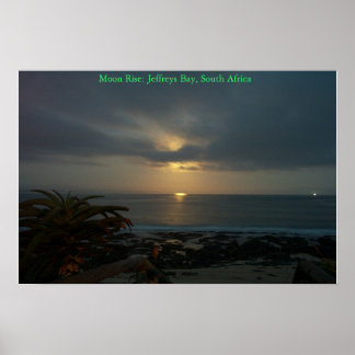 Moon Rise over Supertubes, J-Bay, Zuid-Afrika Poster