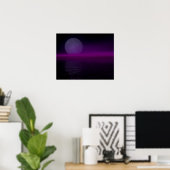 Moon Rise Pink Haze Flipped Poster (Thuiskantoor)