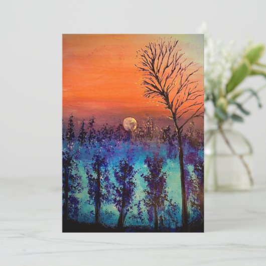 Moon Rising Bedankkaart (Staand voorkant)