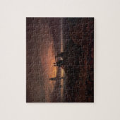 Moon Rising Over the Zee, 1822 (olie op doek) Legpuzzel (Verticaal)