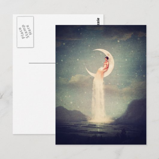 Moon River Lady Briefkaart (Voorkant / Achterkant)