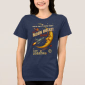 Moon Rocket Ride Dames T-shirt (Navy) (Voorkant)