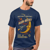 Moon Rocket Ride Mannen T-shirt (Navy) (Voorkant)