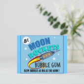 Moon Rockets Bubble Gum Briefkaart (Staand voorkant)