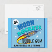 Moon Rockets Bubble Gum Briefkaart (Voorkant / Achterkant)