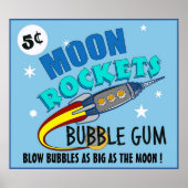 Moon Rockets Bubble Gum Machine Poster (Voorkant)