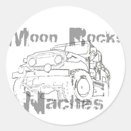 Moon Rocks Naches Ronde Sticker (Voorkant)