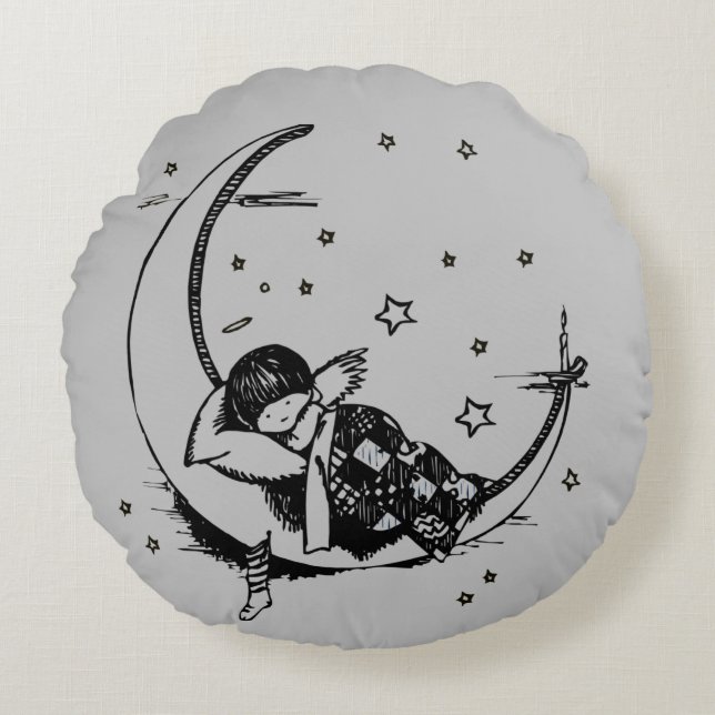 Moon Rond Kussen (Voorkant)
