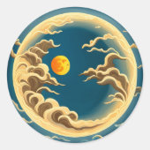 Moon Ronde Sticker (Voorkant)