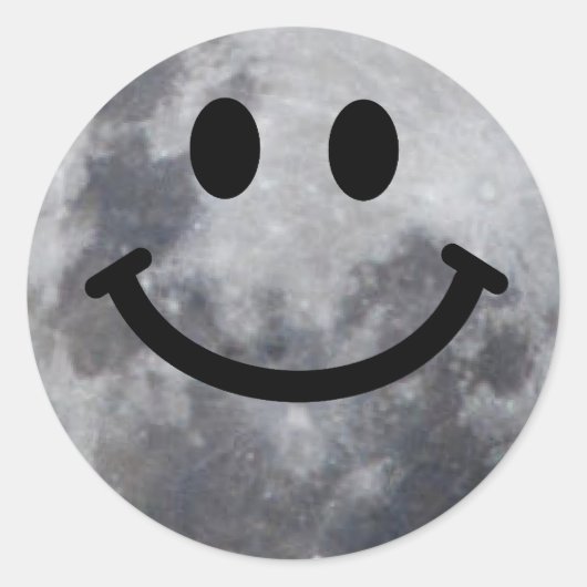 Moon Ronde Sticker (Voorkant)