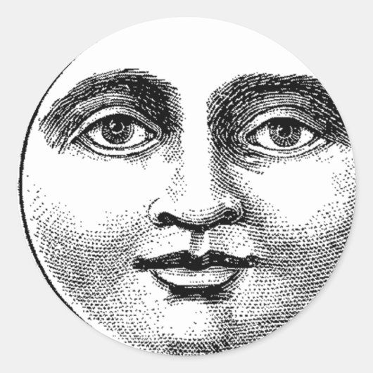 Moon Ronde Sticker (Voorkant)