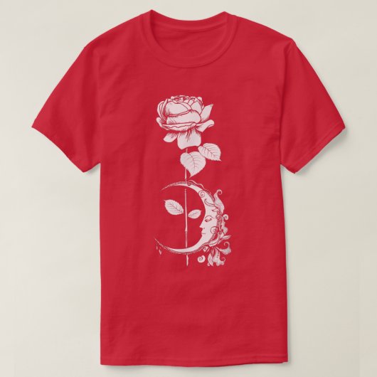 Moon Roos Gothic Witch Occult Pagan 6 T-shirt (Design voorkant)