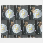 Moon Roos Shirt Fleece Deken (Voorkant (Horizontaal))