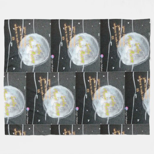 Moon Roos Shirt Fleece Deken (Voorkant (Horizontaal))