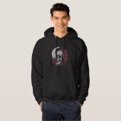 Moon Roos Skull Gothic Illustratie Emo Death Meta Hoodie (Voorkant volledig)