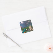 Moon Salute Vierkante Sticker (Envelop)