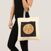 Moon schattig gezicht tote bag (Voorkant (product))