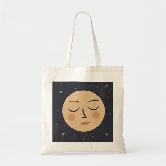 Moon schattig gezicht tote bag (Voorkant)