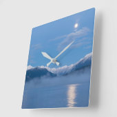 Moon | Seabeck, Washington Vierkante Klok (Hoek)