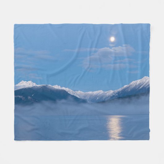 Moon Setting | Seabeck, Washington Fleece Deken (Voorkant (Horizontaal))