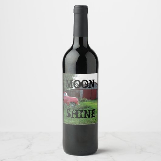 "Moon Shine" drankfles label Wijn Etiket (Voorkant)