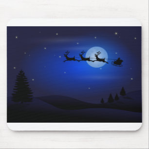 Moon Silhouettes Santa Claus Reindeers Santa Muismat