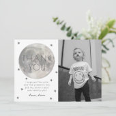 Moon Silver Boy Foto Verjaardag Bedankt Card Kaart (Staand voorkant)