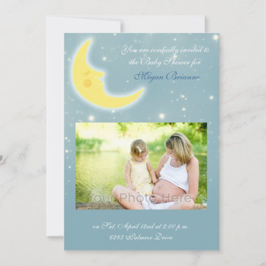 Moon sky baby shower-uitnodiging kaart (Voorkant)