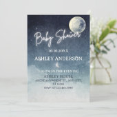 Moon sky lichtsterren waterverf BABY SHOWER Kaart (Staand voorkant)