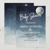Moon sky lichtsterren waterverf BABY SHOWER Kaart (Voorkant / Achterkant)