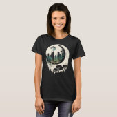 Moon Skyline City By Night Crescent Moon Aesthetic T-shirt (Voorkant volledig)