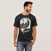 Moon Skyline City By Night Crescent Moon Aesthetic T-shirt (Voorkant volledig)