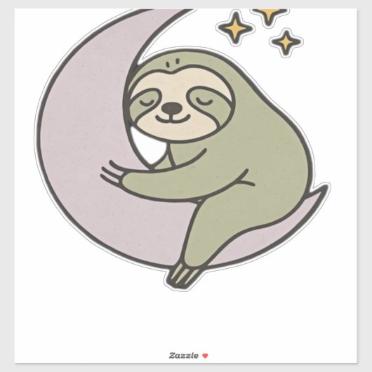 Moon Sloth Classic T-Shirt Sticker (Vel)