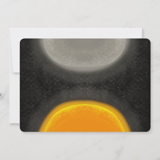 Moon Space Galaxy Birthday Hand Drawn Invitation Kaart (Achterkant)